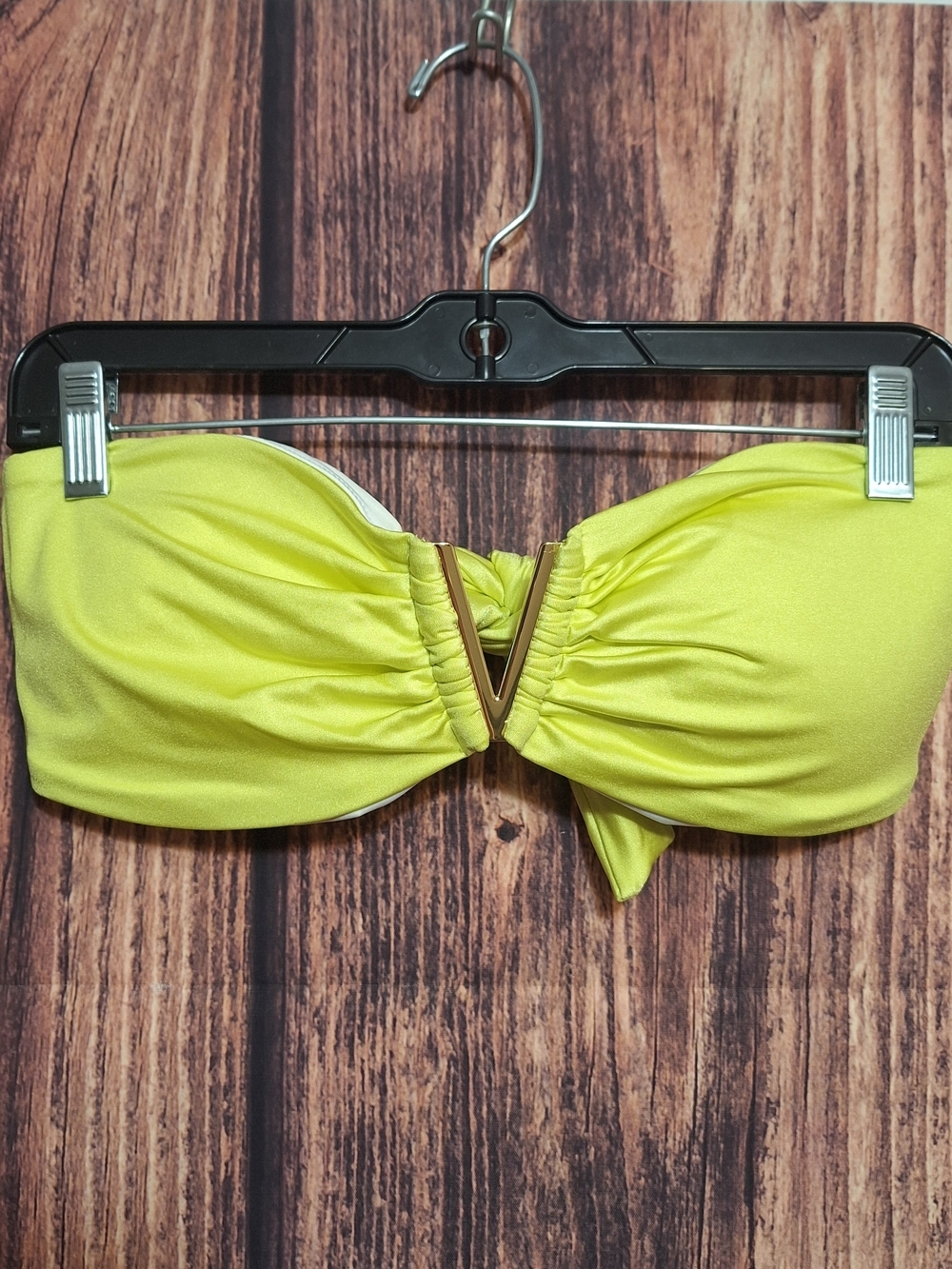 Victoria's Secret Neon Lime Strapless Top And Bottoms Size XL